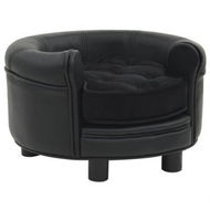 Detailed information about the product Dog Sofa Black 48x48x32 cm Plush and Faux Leather