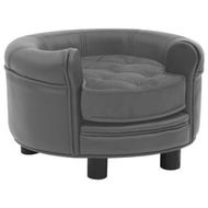 Detailed information about the product Dog Sofa Grey 48x48x32 cm Plush and Faux Leather