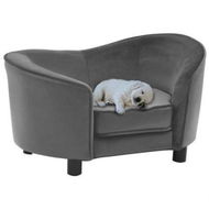 Detailed information about the product Dog Sofa Grey 69x49x40 cm Plush and Faux Leather