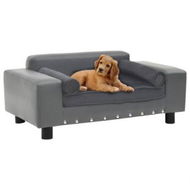 Detailed information about the product Dog Sofa Grey 81x43x31 Cm Plush And Faux Leather