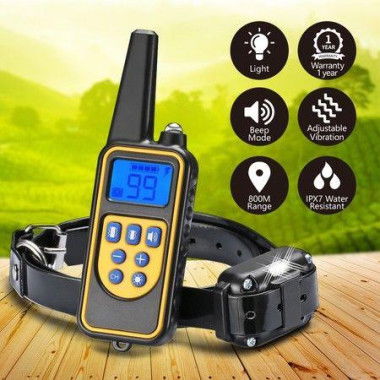 Dog Training Collar Rechargeable Dog Vibration Beep Collar With 800M Remote Control