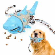 Detailed information about the product Dog Treat Dispensing Toy,Shark Shaped Puzzle Slow Feeder Toy Interactive Dog Chew Rope Teeth Cleaning Toys for Indoor Outdoor Dogs Puppy-Blue