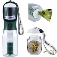 Detailed information about the product Dog Water Bottle with Food Container, Travel Puppy Water Bowl, Portable Pet Dispenser, Cat Walking and Hiking Dog Gift (Green)