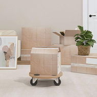 Detailed information about the product Dolly Trolleys 2 pcs Round Engineered Wood