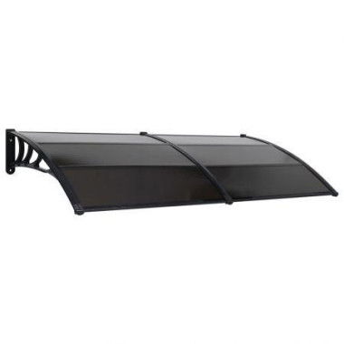 Door Canopy Black 200x100 Cm Plastic