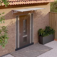 Detailed information about the product Door Canopy Grey And Transparent 199x90 Cm Polycarbonate