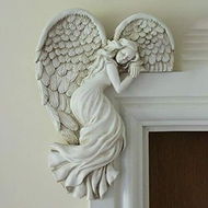 Detailed information about the product Door Frame Angel Decor Statues Ornaments With Heart-Shaped Wings Sculpture Angel - Left