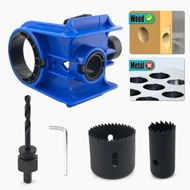 Detailed information about the product Door Lock Installation Kit 2 Adjustable Bushings Door Lock Jig Locks Hole Opener Precision Hardware with Guide Template,Blue