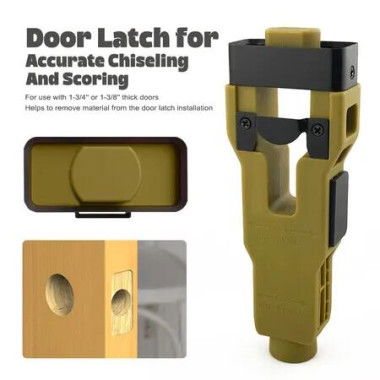 Door Lock Mortise Jig Strike Plate Template Adjustable Faceplate Router Guide Flush Mounting Chisel Fixture Self-Centering Latch Bore Cutter(Green)
