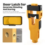 Detailed information about the product Door Lock Mortise Jig Strike Plate Template Adjustable Faceplate Router Guide Flush Mounting Chisel Fixture Self-Centering Latch Bore Cutter(Yellow)