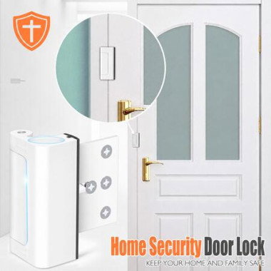 Door Reinforcement Lock Child Proof Security Latch for Front Entry Door with Screws Color White