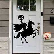 Detailed information about the product Door Sticker Pumpkin Witch Horse Party Scene Layout Windows Sticker Living Room Glass Wallpaper
