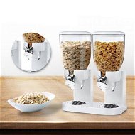 Detailed information about the product Double Cereal Dispenser Dry Food Storage Container - White