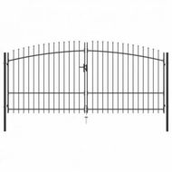 Detailed information about the product Double Door Fence Gate with Spear Top 400x225 cm