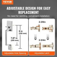 Detailed information about the product Double Door Handle Set, Satin Nickel Square Door Lever, Heavy Duty Double Front Door Handle Set with Dummy, Double Door Lock Set with Reversible Handle Lever, for Front Door or Office Door