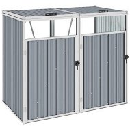 Detailed information about the product Double Garbage Bin Shed Grey 143x81x121 Cm Steel