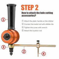 Detailed information about the product Double-Headed Sheet Metal Nibbler: Drill Attachment Metal Cutter in Gold