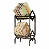 Detailed information about the product Double layer Vinyl Record Storage Shelf - LP Record Holder - 160-200 LP Display Rack - Ideal for Albums, Books, Magazines, Files - Matte Black