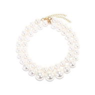 Detailed information about the product Double-Layered Pearl Collarbone Chain Baroque Style Imitate Faux Pearl Necklace