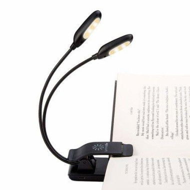 Double LED Book Light Warm And White.