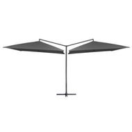 Detailed information about the product Double Parasol With Steel Pole 250x250 Cm Anthracite