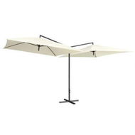 Detailed information about the product Double Parasol With Steel Pole 250x250 Cm Sand White