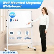 Detailed information about the product Double Sided Magnetic Whiteboard Interactive Mobile White Board Dry Erase Stand Casters Adjustable Height 90cmx60cm