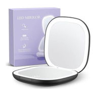 Detailed information about the product Double sided Rechargeable Travel Makeup Mirror with Lights and Magnification 10X for Purse Black