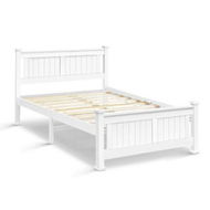 Detailed information about the product Double Size Wooden Bed Frame - White