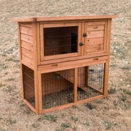 Detailed information about the product Double Storey Flat Roof Pet Hutch Coop House LA VITA