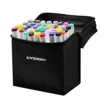 Double Tipped Art Markers Brush Tip Alcohol Set 60 Colours Artist Kids Colouring Sketching Drawing Painting Crafts Work Illustration