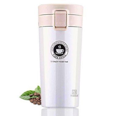 Double Walled 380ml Vacuum Insulated Travel Stainless Steel Tea Coffee Flask Thermos Mug