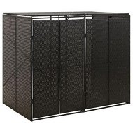 Detailed information about the product Double Wheelie Bin Shed Black 140x80x117 Cm Poly Rattan