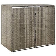 Detailed information about the product Double Wheelie Bin Shed Grey 140x80x117 Cm Poly Rattan