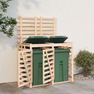 Detailed information about the product Double Wheelie Bin Storage Solid Wood Pine