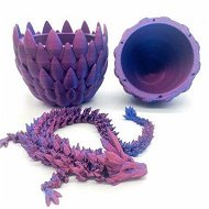 Detailed information about the product Dragon Egg,Red Mix Gold,Surprise Egg Toy with Flexible Dragon,3D Printed Gift,Articulated Dragon Egg Fidget Toy (Purple,12