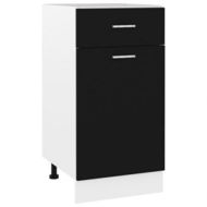 Detailed information about the product Drawer Bottom Cabinet Black 40x46x81.5 Cm Chipboard.