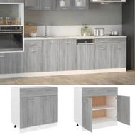 Detailed information about the product Drawer Bottom Cabinet Grey Sonoma 80x46x81.5 cm Engineered Wood