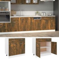 Detailed information about the product Drawer Bottom Cabinet Smoked Oak 80x46x81.5 cm Engineered Wood