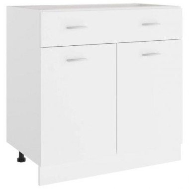 Drawer Bottom Cabinet White 80x46x81.5 Cm Chipboard.