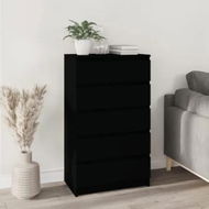 Detailed information about the product Drawer Cabinet Black 60x36x103 cm Engineered Wood