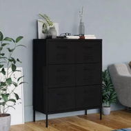 Detailed information about the product Drawer Cabinet Black 80x35x101.5 cm Steel