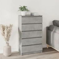 Detailed information about the product Drawer Cabinet Concrete Grey 60x36x103 cm Engineered Wood