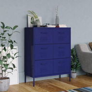 Detailed information about the product Drawer Cabinet Navy Blue 80x35x101.5 cm Steel