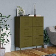 Detailed information about the product Drawer Cabinet Olive Green 80x35x101.5 cm Steel