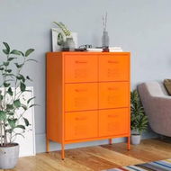 Detailed information about the product Drawer Cabinet Orange 80x35x101.5 cm Steel