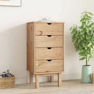 Detailed information about the product Drawer Cabinet OTTA 45x39x90cm Solid Wood Pine