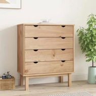 Detailed information about the product Drawer Cabinet OTTA 76.5x39.5x90cm Solid Wood Pine