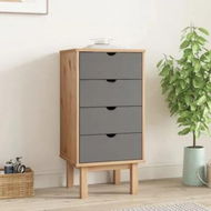 Detailed information about the product Drawer Cabinet OTTA Brown&Grey 45x39x90cm Solid Wood Pine