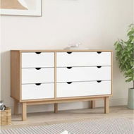 Detailed information about the product Drawer Cabinet OTTA Brown&White 111x43x73.5 cm Solid Wood Pine